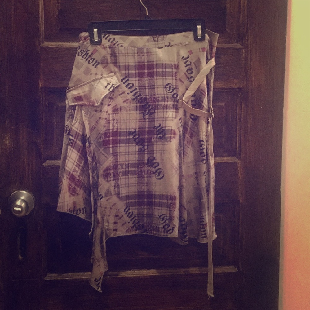 Silk ‘God Save The Fashion Asymmetrical Skirt